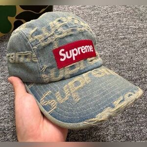 Supreme Frayed Denim Camp Cap